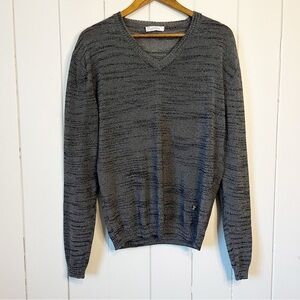 Versace Collection Grey V-Neck Sweater. Size XL.